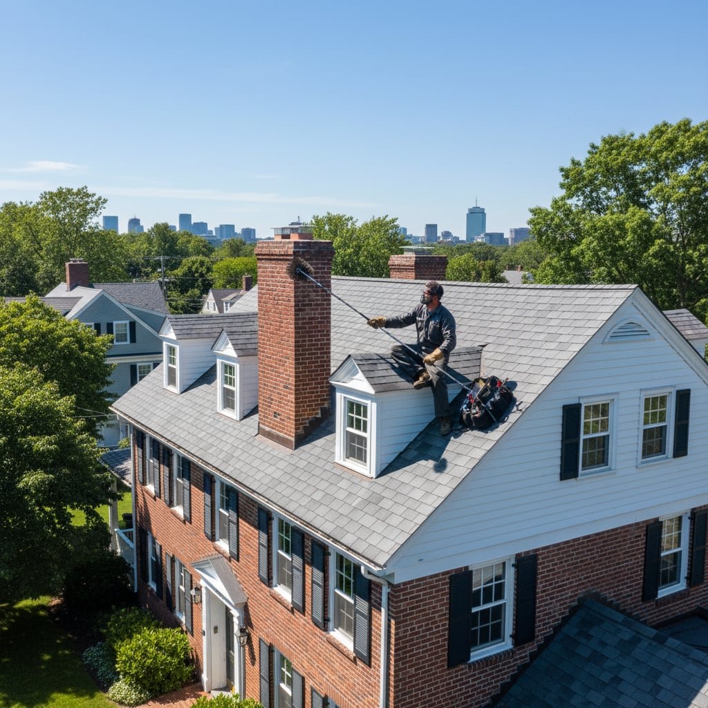 True Flue Chimney Sweep team working on chimney